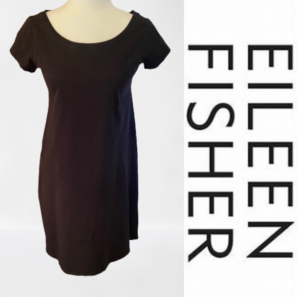 Eileen Fisher Short Sleeve Stretch Organic Dress-S - Picture 9 of 9